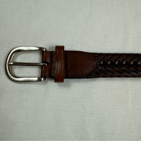 Men's Brown Braided Leather Belt size 38 - Picture 2 of 7
